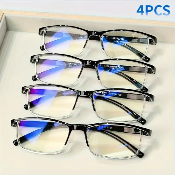 4 Pack Fashion Reading Glasses with Classic Design and Unisex Fit - 4 pairs / +350