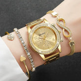 4 Piece Luxury Rhinestone Women Watches with Quartz Movement Origin - 4PCS set Without Box