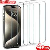 4Pcs Tempered Glass For iPhone 16 15 14 13 12 11 Pro Max Screen Protector For iPhone 7 8 Plus X XS Max XR Protective