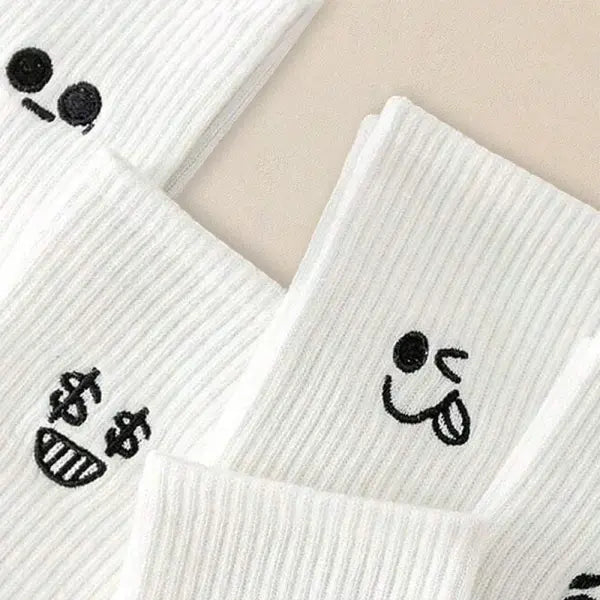 5 Pairs Men Casual Cartoon Socks Trendy Soft Knit Middle Tube - 5 Pairs / One Size