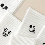 5 Pairs Men Casual Cartoon Socks Trendy Soft Knit Middle Tube - 5 Pairs / One Size