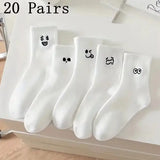 5 Pairs Men Casual Cartoon Socks Trendy Soft Knit Middle Tube - 5 Pairs / One Size
