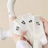 5 Pairs Men Casual Cartoon Socks Trendy Soft Knit Middle Tube - 5 Pairs / One Size