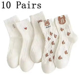 5 Pairs Men Casual Cartoon Socks Trendy Soft Knit Middle Tube - 5 Pairs / One Size