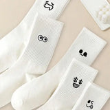 5 Pairs Men Casual Cartoon Socks Trendy Soft Knit Middle Tube - 5 Pairs / One Size