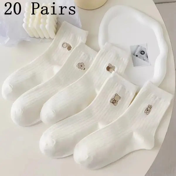 5 Pairs Men Casual Cartoon Socks Trendy Soft Knit Middle Tube - 5 Pairs / One Size