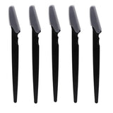 Stainless Steel Eyebrow and Face Razor Set for Versatile Hair Removal - 5pcs Black