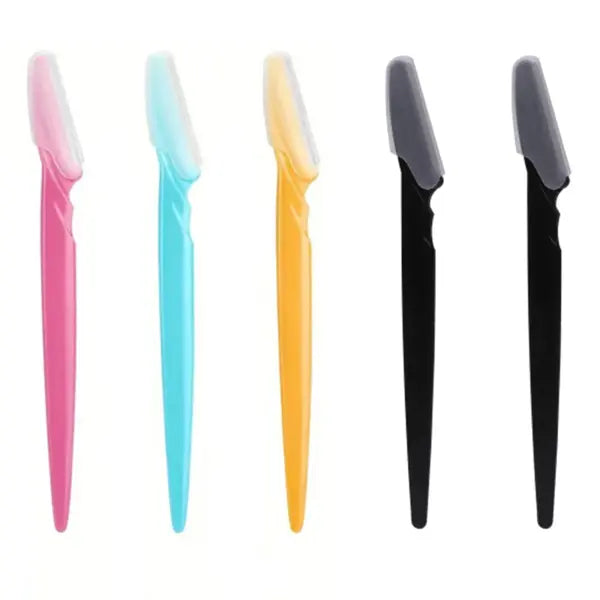 Stainless Steel Eyebrow and Face Razor Set for Versatile Hair Removal - 5pcs Multicolor