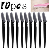 Stainless Steel Eyebrow and Face Razor Set for Versatile Hair Removal - 10pcs Black