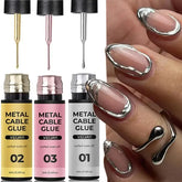 5/7/8ml Metallic Gel Nail Polish – Silver Gold & Rose Mirror Liner UV Semi-Permanent Nail Art