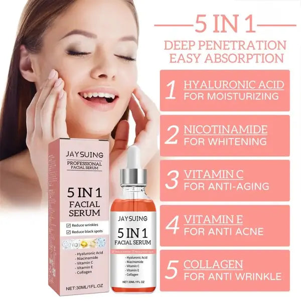 Jaysuing 5 in 1 Firming Face Serum Moisturizing Vitamin C Anti Aging - serum 30ml