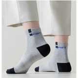 5 Pairs Cotton Sock for Men Sport Breathable Soft Letter Fashion Sneakers High Elastic Middle Tube Stocking Towel Sox