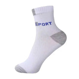 5 Pairs Cotton Sock for Men Sport Breathable Soft Letter Fashion Sneakers High Elastic Middle Tube Stocking Towel Sox