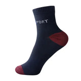 5 Pairs Cotton Sock for Men Sport Breathable Soft Letter Fashion Sneakers High Elastic Middle Tube Stocking Towel Sox