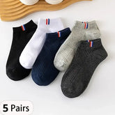 Boat Socks 5 Pair Polyester Low Cut Casual Socks for Daily Comfort