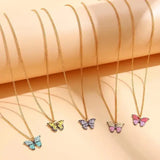 5 Pcs Fashion Boho Colorful Butterfly Necklaces Set for Women