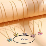 5 Pcs Fashion Boho Colorful Butterfly Necklaces Set for Women