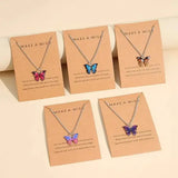 5 Pcs Fashion Boho Colorful Butterfly Necklaces Set for Women