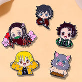 5 Piece Demon Slayer Anime Cosplay Brooches and Character Pins - 01