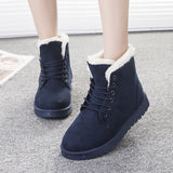 Suede Women Snow Boots with Artificial Wool Lining