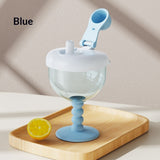 Household Children’s Straw Water Bottle - Blue English Color Box - None