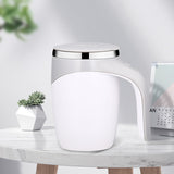 Portable Automatic Stirring Cup for Coffee and Tea - White