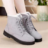 Suede Women Snow Boots with Artificial Wool Lining