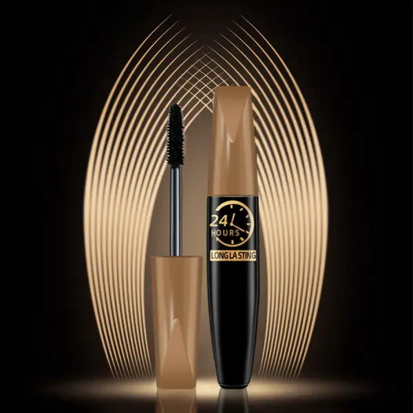 5D Silk Fiber Eye Black Mascara Waterproof Lengthens Lashes - black