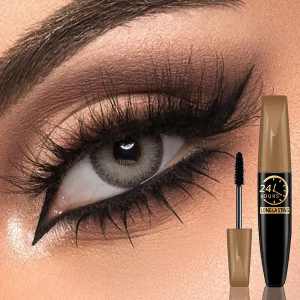 5D Silk Fiber Eye Black Mascara Waterproof Lengthens Lashes - black