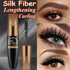 5D Waterproof Mascara – Lengthens & Extends Eyelashes, Black Silk Fiber, Long-Lasting Female Makeup Cosmetic - Himpall