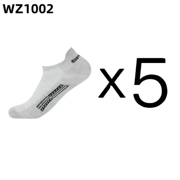5 Pairs Men’s Cotton Mesh Breathable Low Cut Athletic Ankle Socks - Gray