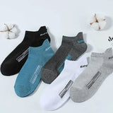 5 Pairs Men’s Cotton Mesh Breathable Low Cut Athletic Ankle Socks
