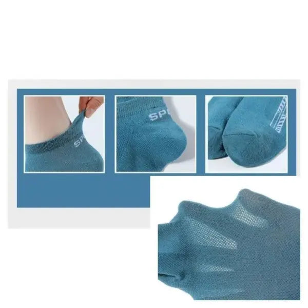 5 Pairs Men’s Cotton Mesh Breathable Low Cut Athletic Ankle Socks