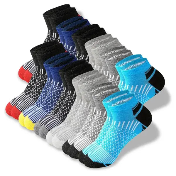 Colorful Men Socks Cotton Low Cut Casual Business Footwear - 12 Pairs 6 / One Size