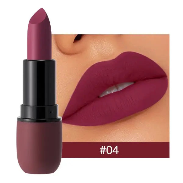 6-Color Matte Lipstick: Velvet Lip Color Smooth Waterproof Long-Lasting Color Lip Makeup - Y0080-4