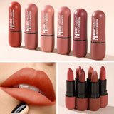 6-Color Matte Lipstick: Velvet Lip Color Smooth Waterproof Long-Lasting Color Lip Makeup