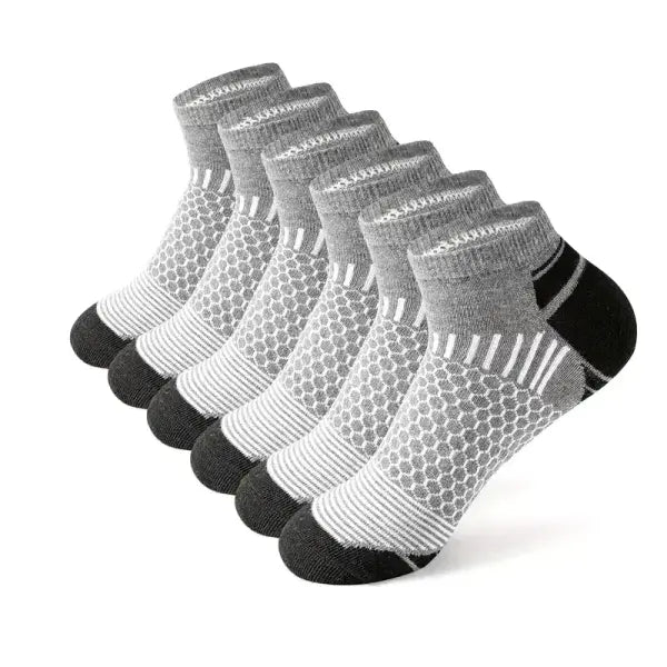 6 Pairs Men’s Short Sports Socks in Breathable Cotton Blend - 6Pairs Dark Gray / EU39-45