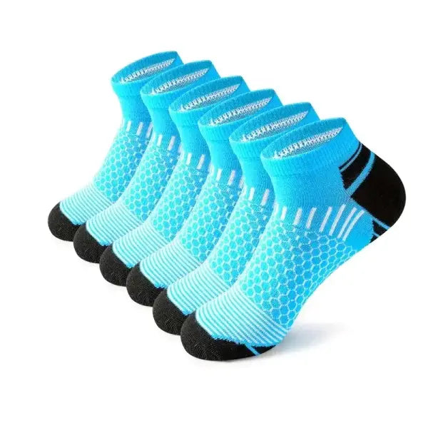 6 Pairs Men’s Short Sports Socks in Breathable Cotton Blend
