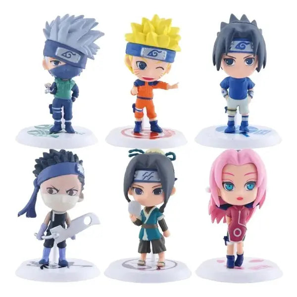Bandai Naruto Sasuke Gaara Uchiha Madara Figure 6 Pcs Lot Mini Models