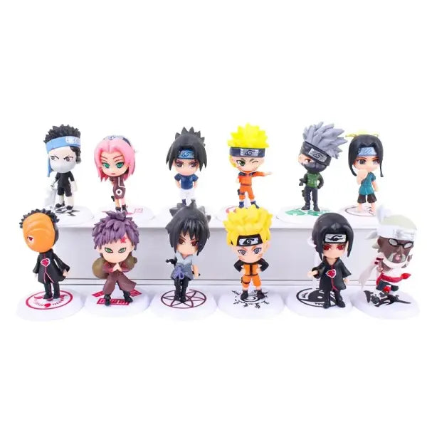 Bandai Naruto Sasuke Gaara Uchiha Madara Figure 6 Pcs Lot Mini Models