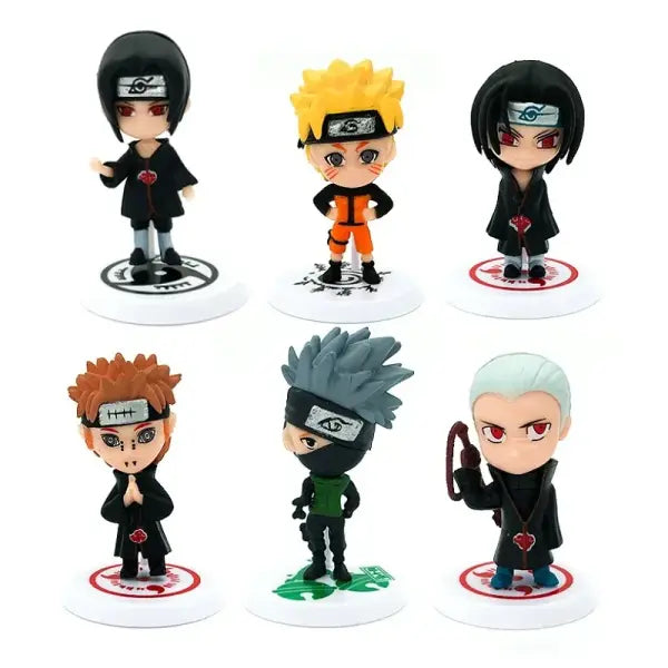 Bandai Naruto Sasuke Gaara Uchiha Madara Figure 6 Pcs Lot Mini Models