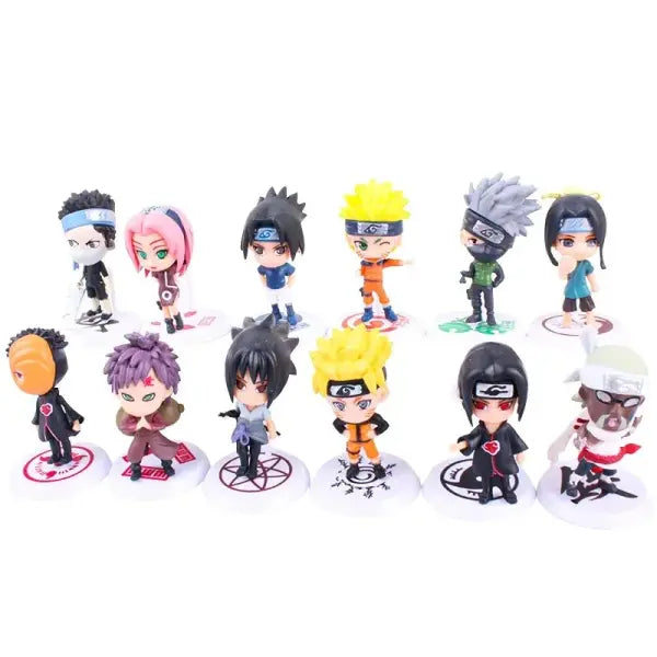 Bandai Naruto Sasuke Gaara Uchiha Madara Figure 6 Pcs Lot Mini Models