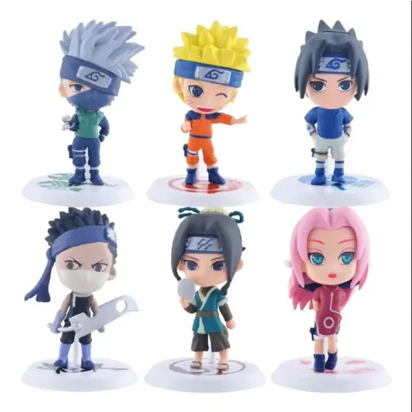 Bandai Naruto Sasuke Gaara Uchiha Madara Figure 6 Pcs Lot Mini Models - 6Pcs 2 no box