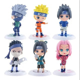 Bandai Naruto Sasuke Gaara Uchiha Madara Figure 6 Pcs Lot Mini Models - 6Pcs 2 no box