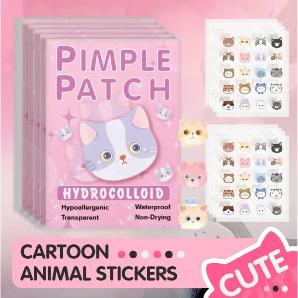 600pcs Cartoon Cat Acne Patches Ultra-Thin Breathable Concealer