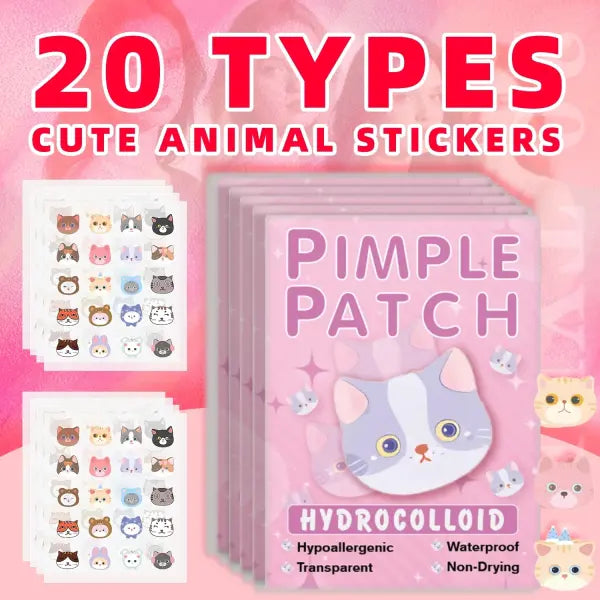 600pcs Cartoon Cat Acne Patches Ultra-Thin Breathable Concealer