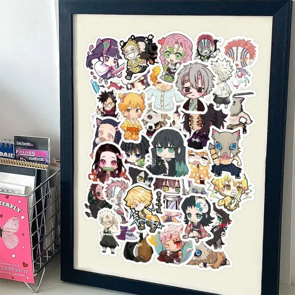 60 Piece Bandai Demon Slayer Anime Stickers for Laptops and Phones - 60PCS