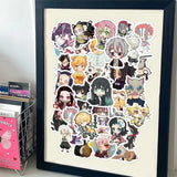 60 Piece Bandai Demon Slayer Anime Stickers for Laptops and Phones - 60PCS