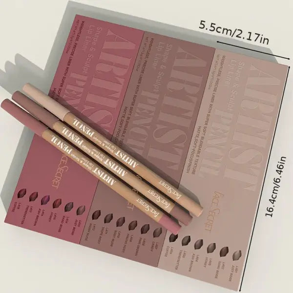 Velvet Matte Lip Liner Pencils for Women (6pcs) – Long Lasting Makeup - PINK ROSY