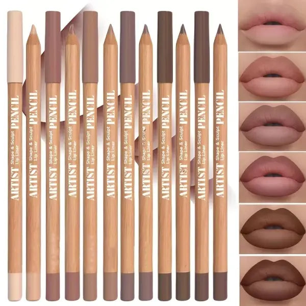 6pcs Velvet Matte Lip Liner Set - Long-Lasting Versatile Shades Longlasting Lip Makeup Berry Brown Pink Lip Pencil